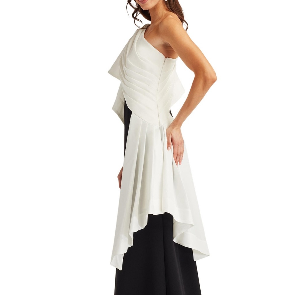 Tadashi Shoji Santa Fe Draped Flounce Gown, SIZE SMALL - Picture 4 of 10